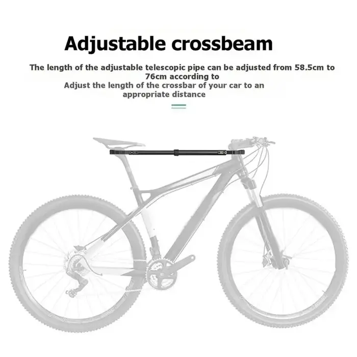 【TRAVEL ESSENTIAL】CXWXC Porte-vélo réglable avec barre transversale, adaptateur de tube supérieur pour vélos électriques, vélos de montagne à suspension intégrale