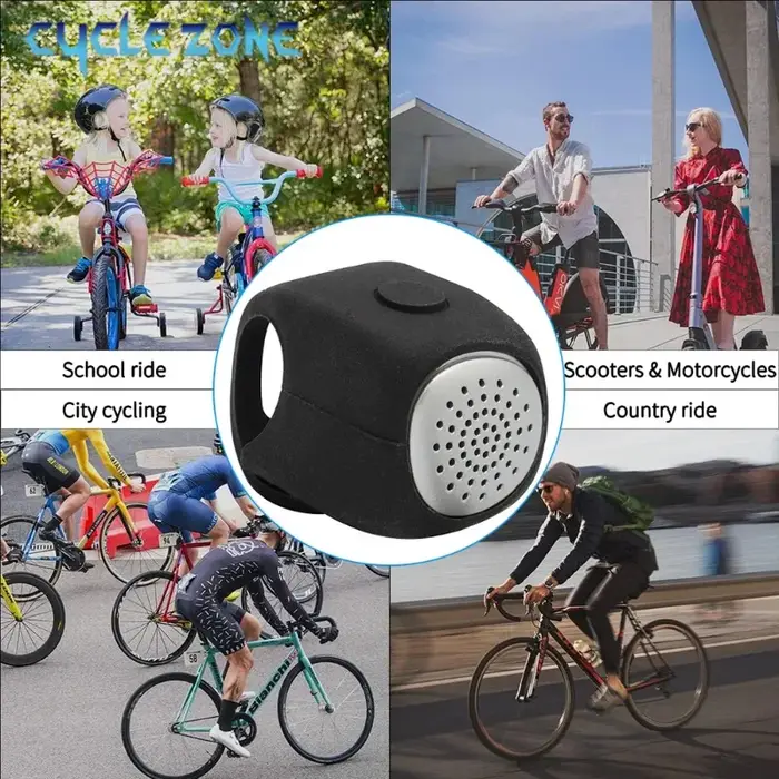 Sonnette de vélo électrique, klaxon de vélo, 3 modes sonores, klaxon d'avertissement de moto, cloches de guidon de cyclisme sur route vtt, cloche forte pour une conduite en toute sécurité