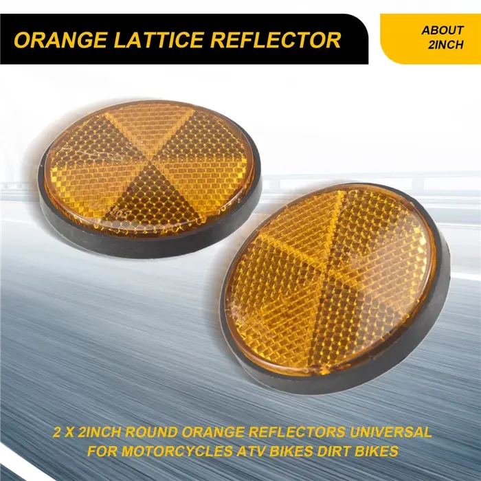 2X2 pouces réflecteurs ronds orange universels pour motos ATV vélos vélos hors route