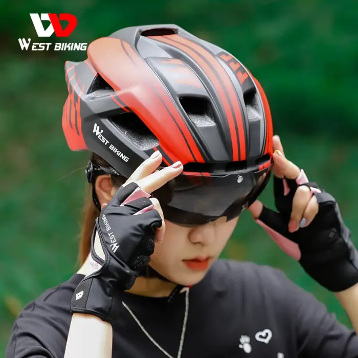 WEST BIKING-Casque de vélo ultraléger avec feu arrière