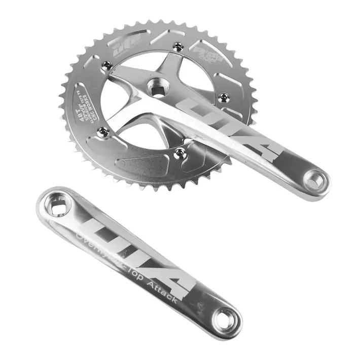 Pédalier de vélo de route en alliage d'aluminium CNC pour pignon fixe vitesse unique avec plateau 48T et manivelle 170mm blanc bordeaux jaune rouge violet