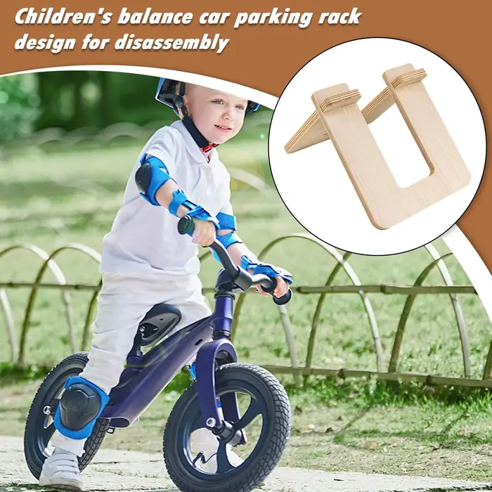 Support de rangement portable en bois pour trottinettes et vélos d'enfants, présentoir de sol pour vélos d'équilibre