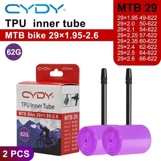CYDY VTT 29 26 27.5 chambre à air de vélo caméra ultralégère TPU 29x1.95 2.0 2.1 2.2 2.3 2.4 2.5 2. Pneu