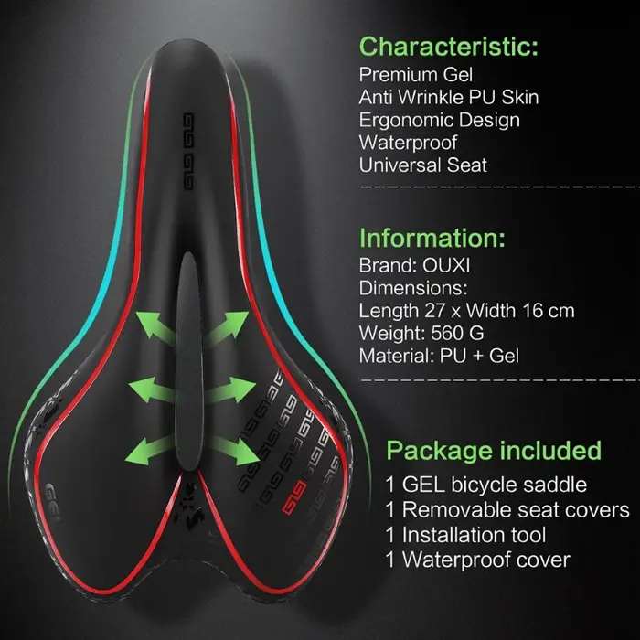 Selle de vélo de montagne confortable pour hommes et femmes