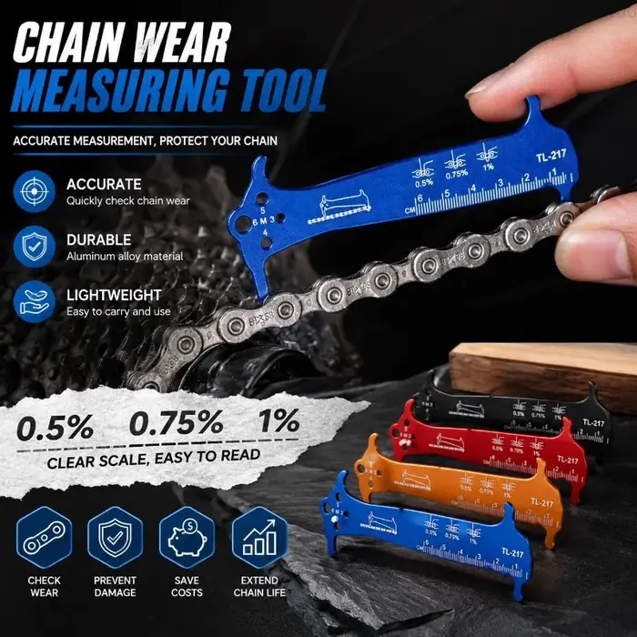 Outil de vérification de chaîne de vélo TL-217 en alliage d'aluminium