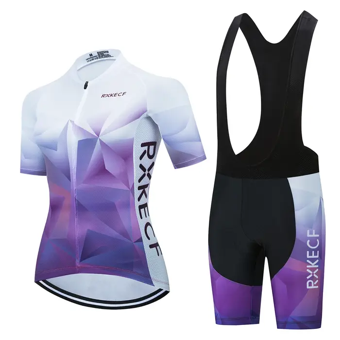 RXKECF Pro 2023 femme manches courtes cyclisme Maillot ensemble tenue de sport vélo vêtements Kit vtt