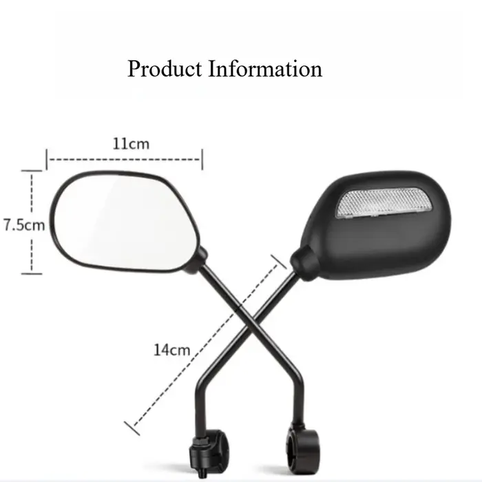 1 Paire de Rétroviseurs de Vélo HD à Vision Large, Réglables à 360 Degrés avec Réflecteur de Sécurité, Rétroviseur Latéral Universel pour Vélo et Vélo Électrique