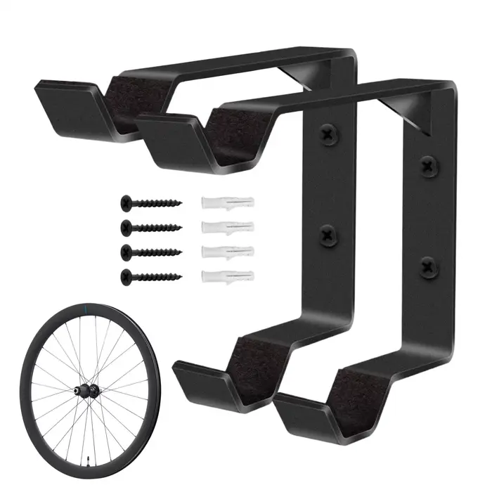 Support mural robuste en acier pour 2 pneus de vélo