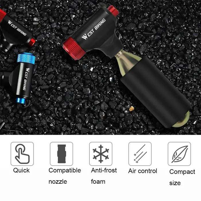 WEST BIKING Mini gonfleur de CO2 pompe à vélo gonflage de pneu Super rapide