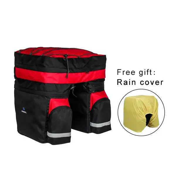 Roswheel – sac d'accessoires de vélo de 60l, noir bleu rouge, sac de coffre de siège arrière de vélo