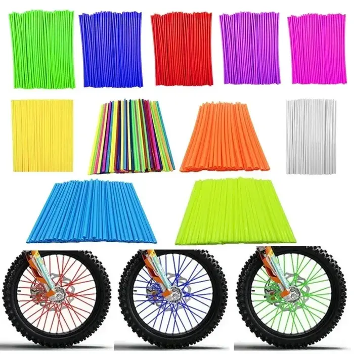 72 pièces 11 couleurs universel Dirt Bike rayons couvre moto jante