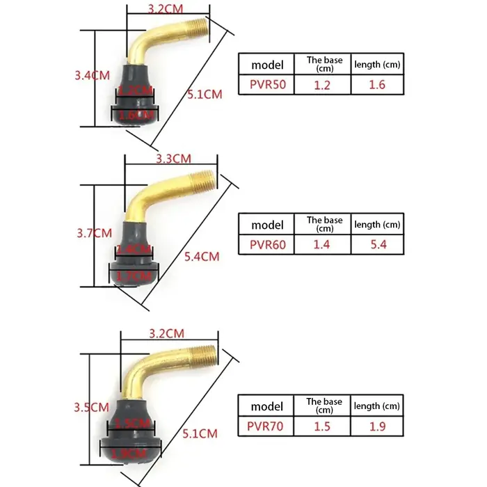 Tiges de Valve Tubeless pour Scooter électrique et vélo PVR70