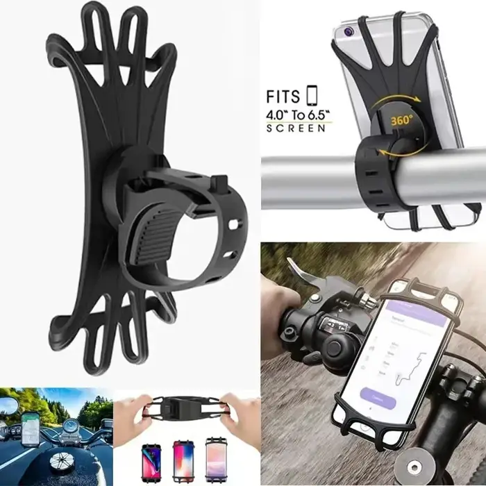 Support de téléphone portable pour vélo et trottinette 360° ° Support de téléphone portable en sil