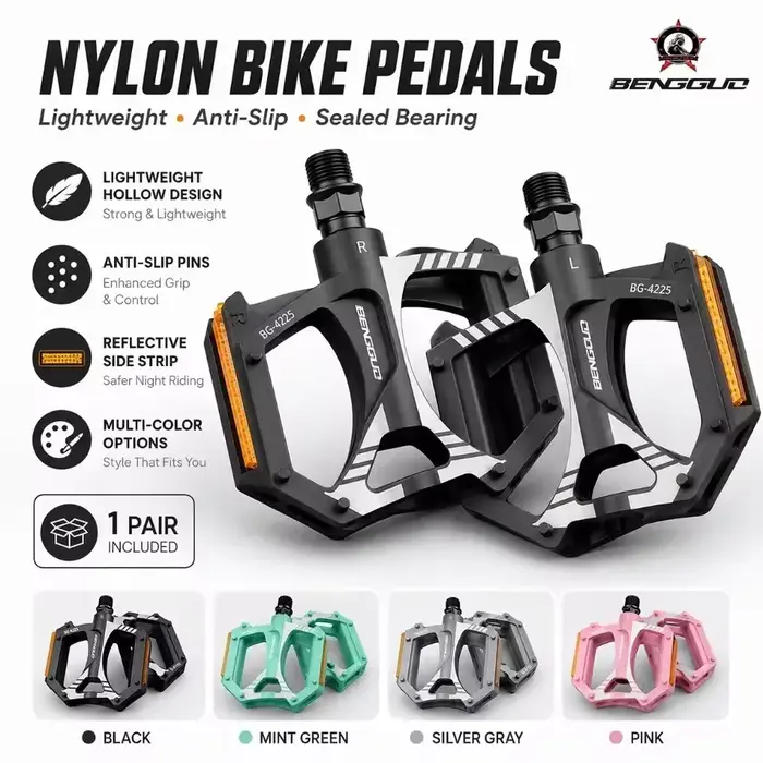Pédales plates de vélo antidérapantes avec double roulement étanche pour VTT et route haute performance en robuste pour terrain accidenté