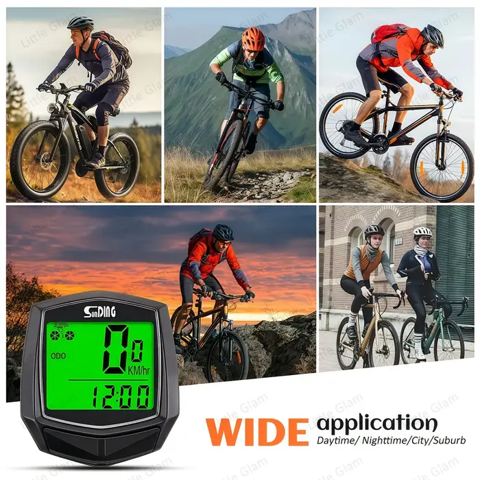 Compteur de vitesse multifonctionnel filaire pour vélo - Grand écran