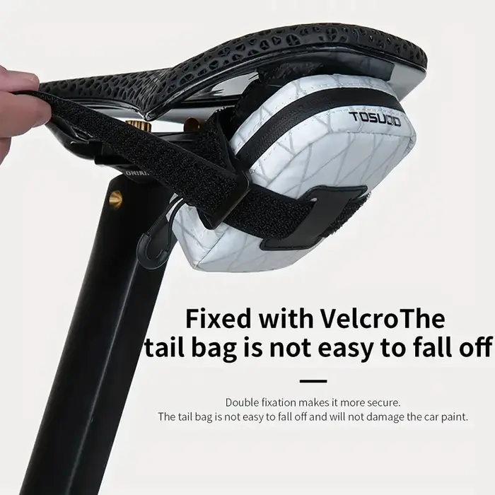 Mini sac de selle de vélo en polyster léger et robuste pour cyclisme de route et transport d'outils essentiels en noir ou blanc