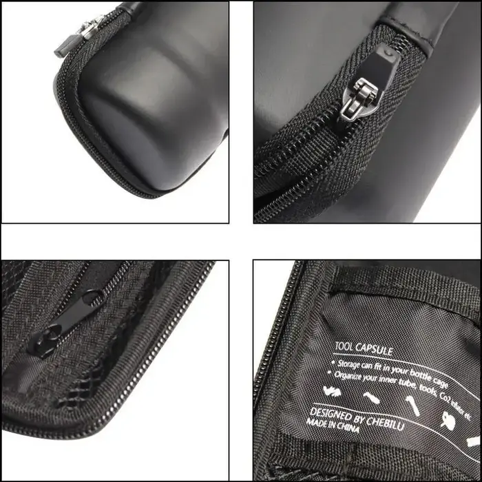 Boîte de rangement robuste en polyester et EVA pour outils de réparation de vélo et accessoires de cyclisme étanche grande capacité noir blanc