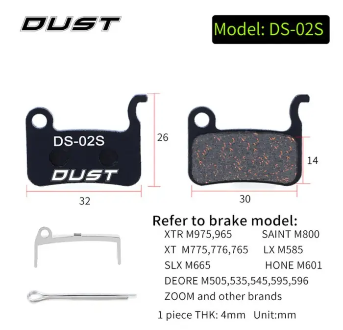 Plaquettes de frein à disque de vélo DUST Imaging, pièces de frein de vélo pour M315, Mlix, MT200, X