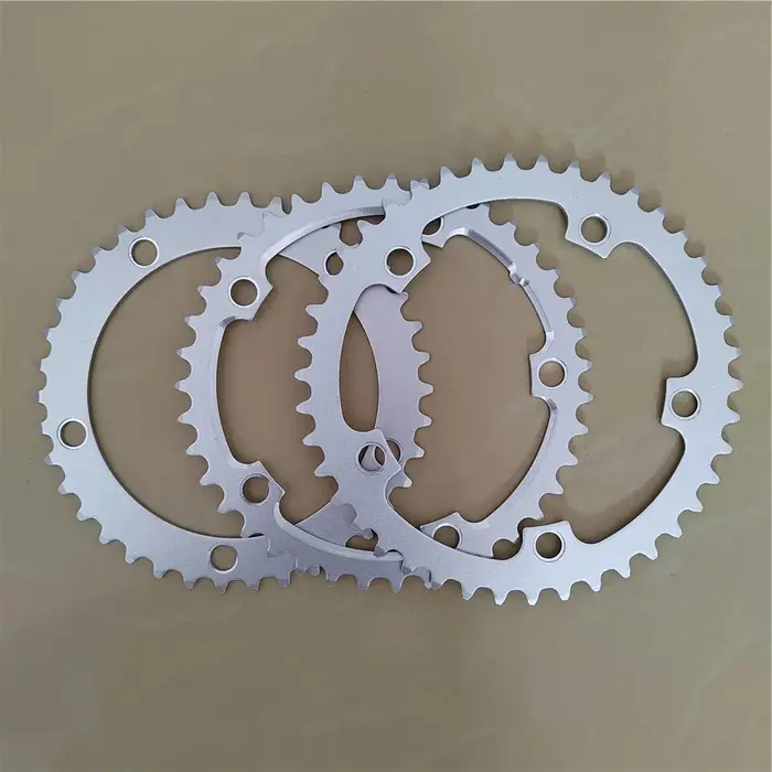 Couronne de roue à chaîne en alliage d'aluminium argenté pour vélo pliant