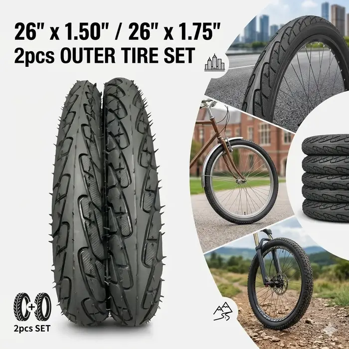 1 paire de pneus de vélo de 26 pouces