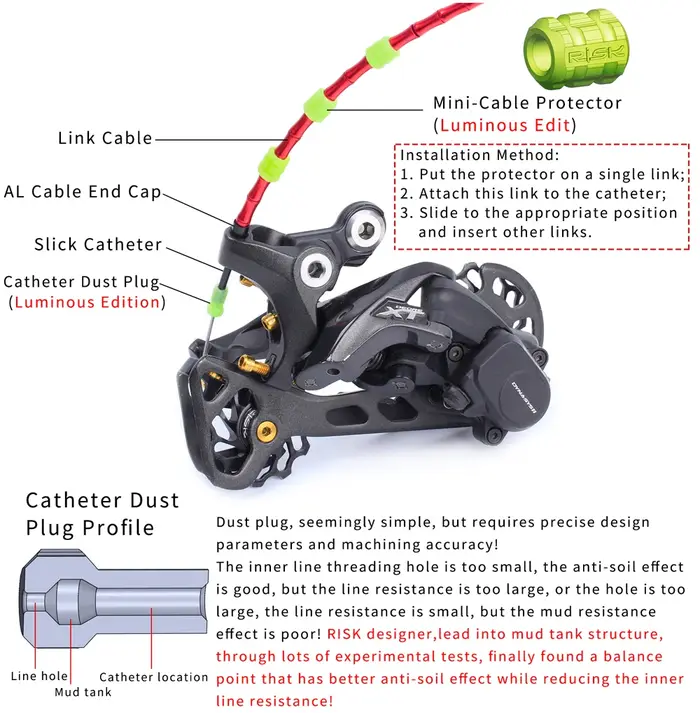 Risque vélo poisson os changement de vitesse frein lien ensemble pour vtt vélo de route compétition Protection complète câble dérailleur ligne fil ensemble