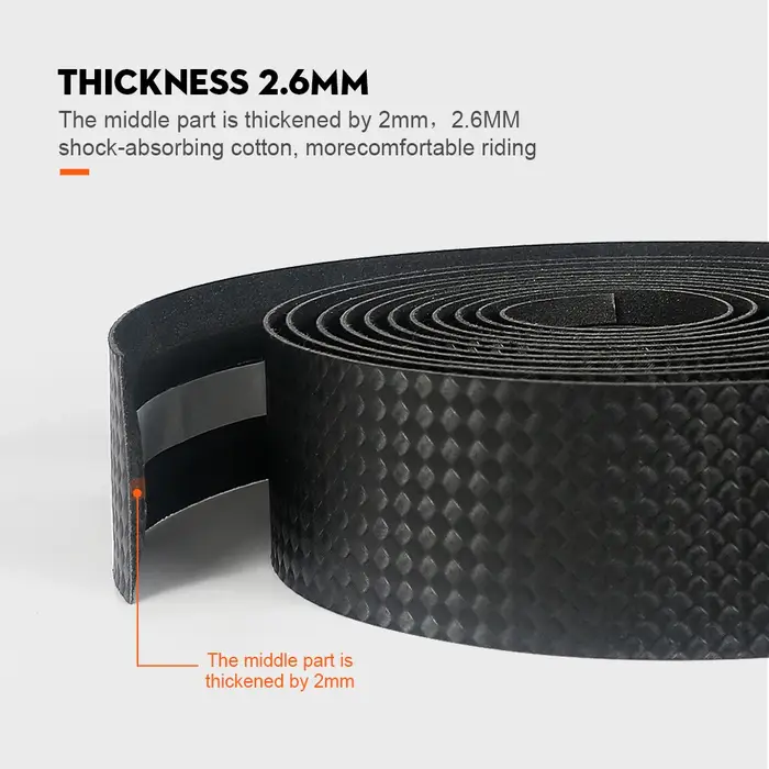 Ruban de guidon de vélo de route TOSEEK en cuir PU tressé carbone 3K