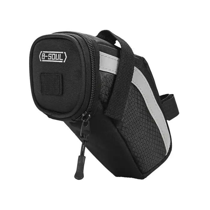 Sacoche de Selle de Vélo 1L, Petite Pochette de Rangement Noire pour Siège Arrière, Kit d'Accessoire