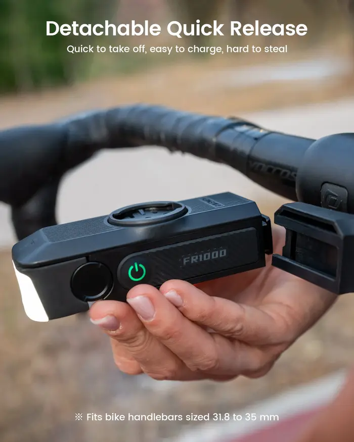 RAVEMEN Kit d'éclairage de vélo FR1000 phare pour Garmin Wahoo Bryton GPS CL01 feu arrière Rechargeable ensemble de