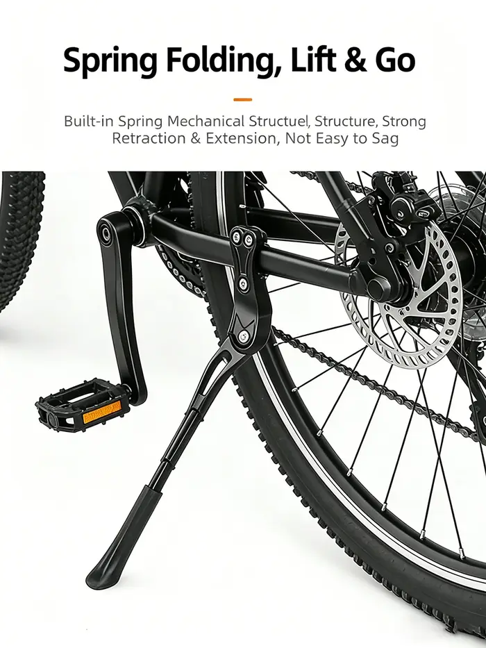 Béquille de vélo de route et VTT en aluminium réglable 24/26/27.5/29/700C – Support latéral arrière pour cyclisme