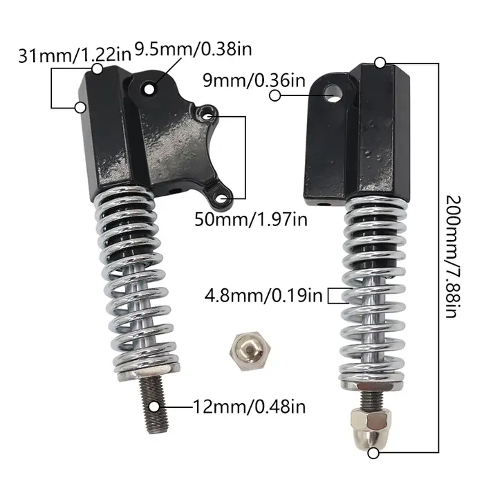 Amortisseur hydraulique avant pour trottinette électrique 10 pouces