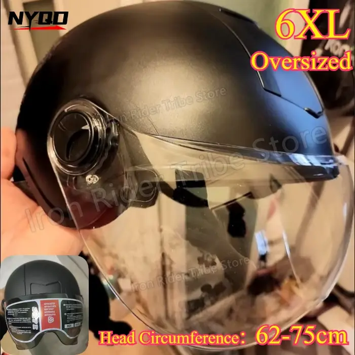 Casque demi-intégral grande taille 62-72 cm
