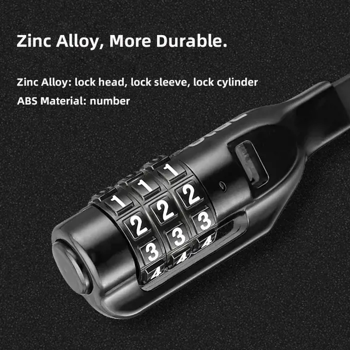 Serrure antivol en alliage de zinc à 3 chiffres pour vélo de route et VTT