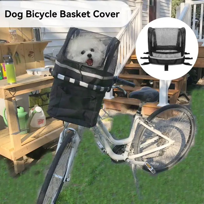 Panier de vélo pour chien avec fenêtre, support de guidon pour animaux de compagnie, petit panier de vélo pour chien pour les loisirs quotidiens, les trajets domicile-travail, les activités urbaines e