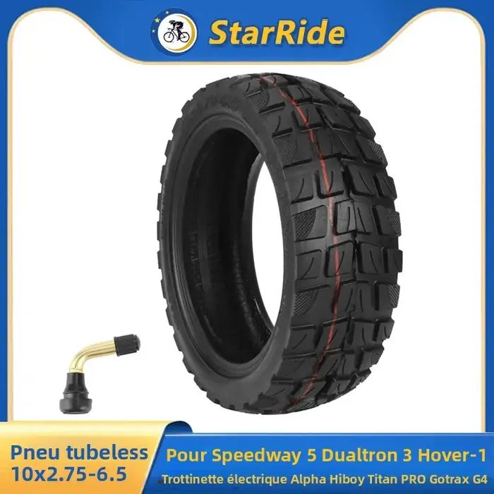 Pneu tubeless 10x2.75-6.5 avec valves