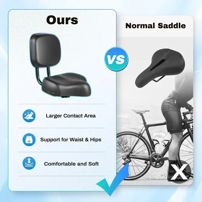 Siège de vélo avec dossier ergonomique