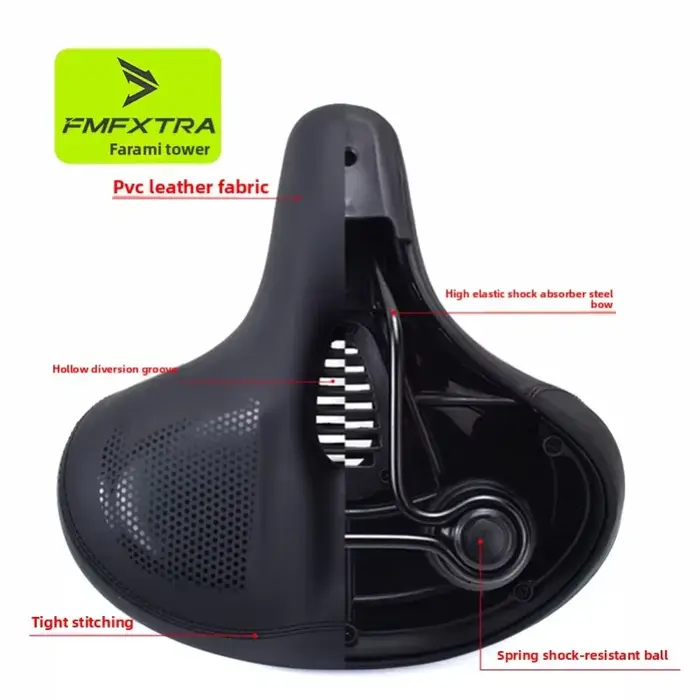 Selle de vélo de route surdimensionnée en cuir rembourrée extra douce pour homme et femme confort unisexe blanc jaune rouge bordeaux