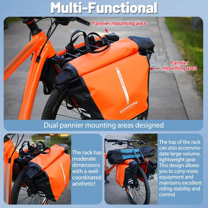 Porte-bagages pour VTT en acier robuste haute capacité 25kg avec protection anti-usure pour transport d'outils et sacs lors de trajets quotidiens ou longues randonnées