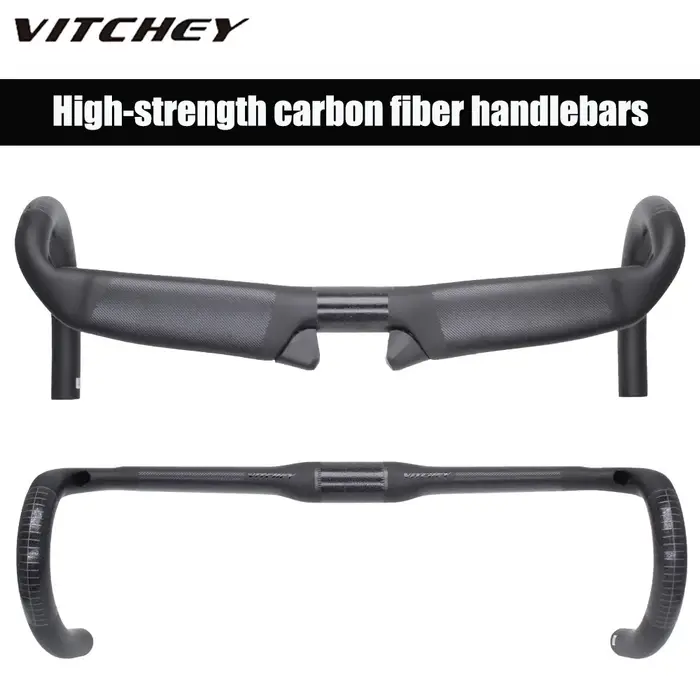 Guidon de câblage interne pour vélo de route Vitchey entièrement en carbone. Finition en surface : d