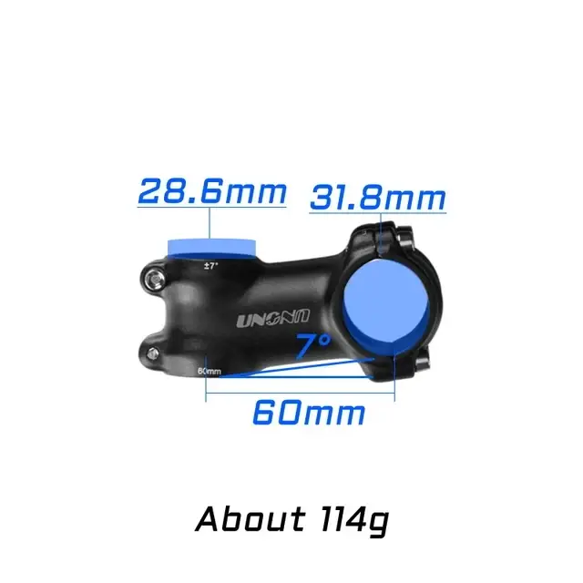 Tige de vélo UNO vtt-7 17 35 degrés en alliage d'aluminium ultraléger 31.8mm 60 70 80 90 100 110 120