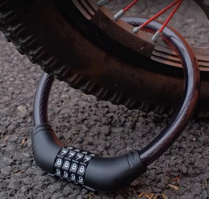Cadenas de vélo à combinaison à 4 chiffres sans clé