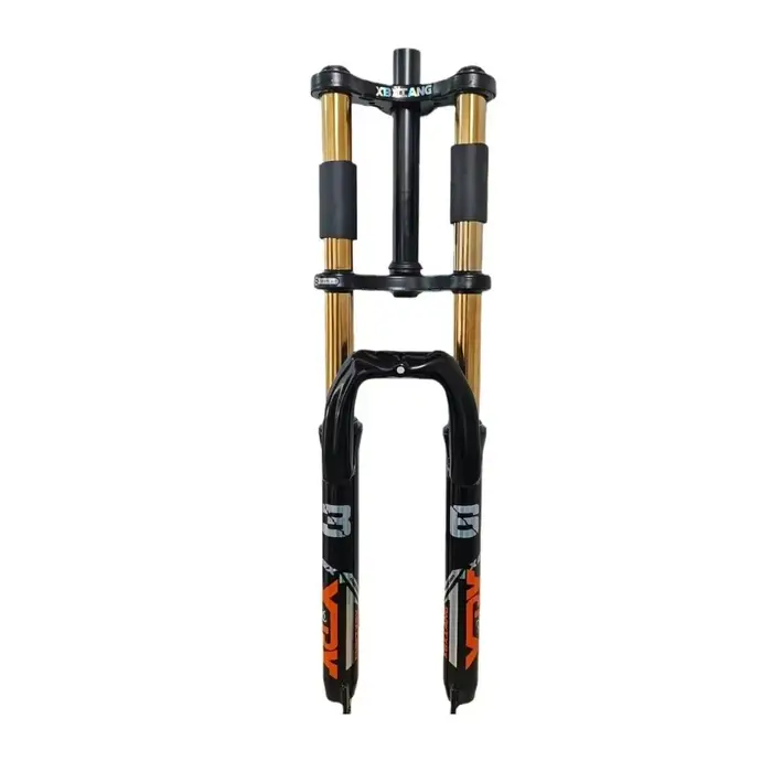 Fourche de vélo de montagne 26/27,5 pouces à double suspension, suspension à ressort hydraulique, tige de 28,6 mm x 220 mm, débattement de 130 mm, jambe de 34 mm, QR 100 mm
