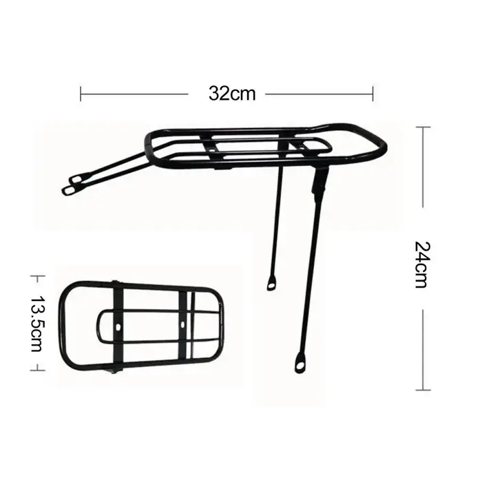 Porte-vélo pour enfants, porte-bagages arrière pour vélo, étagère arrière en métal robuste pour vélo