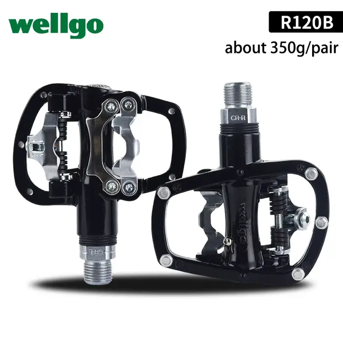 Wellgo-Pédale autobloquante pour vélo de route et de montagne R120B, en alliage d'aluminium scellé,