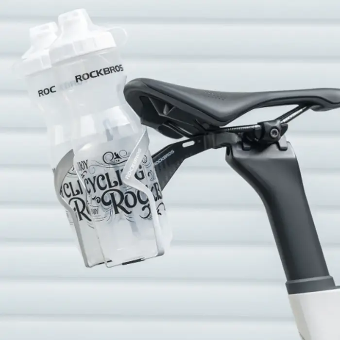 ROCKBROS – porte-bouteille d'eau de vélo en Fiber de carbone, adaptateur de cyclisme, selle, Double tasse, support d'extension, siège
