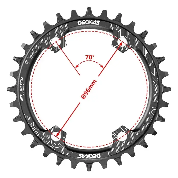 Deckas 96bcd plateau de vélo de montagne BCD 96mm asymétrie 32/34/36/38T pièces de plaque de couronne pour manivelle