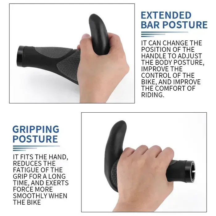 BUCKLOS poignées de guidon de vélo ergonomie avec barre étendue