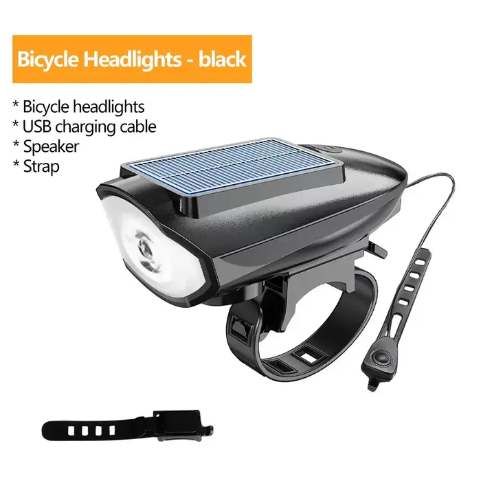 Lumière solaire de vélo avec klaxon LED