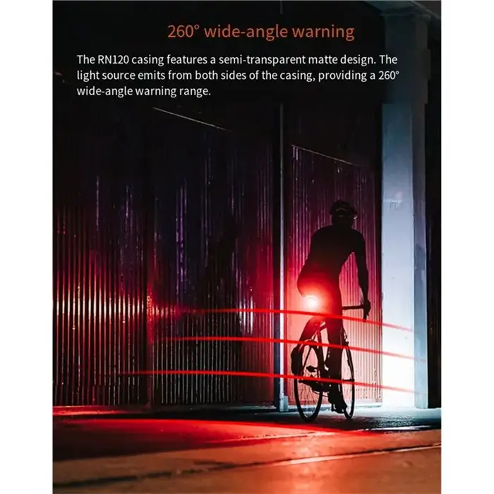 Feu arrière de vélo intelligent RN120 ABS