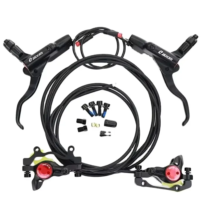 Jeu de freins à disque hydrauliques ZOOM HB-775E à 2 pistons pour vélo pliant scooter électrique et VTT en blanc haute performance