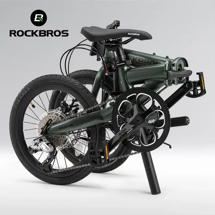 ROCKBROS vélo pliant 16 pouces 9 vitesses double frein C cadre en alliage d'aluminium adulte